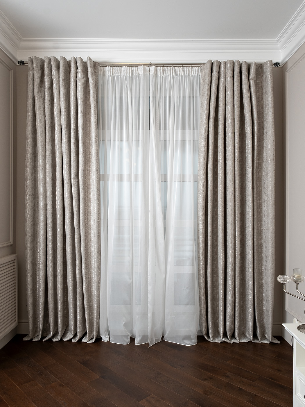 Портьера Ambition 275х260см серая Garda Decor 121GD-00003