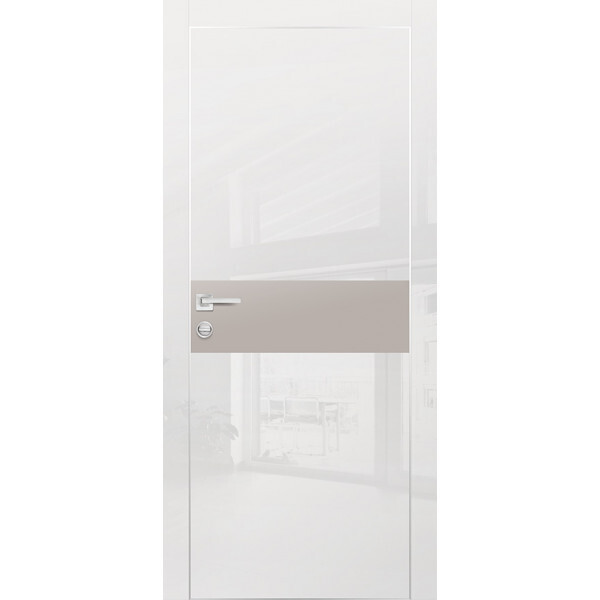 Межкомнатная дверь Graf HGX-3 Латте мателак Белый глянец (2000 х 900)