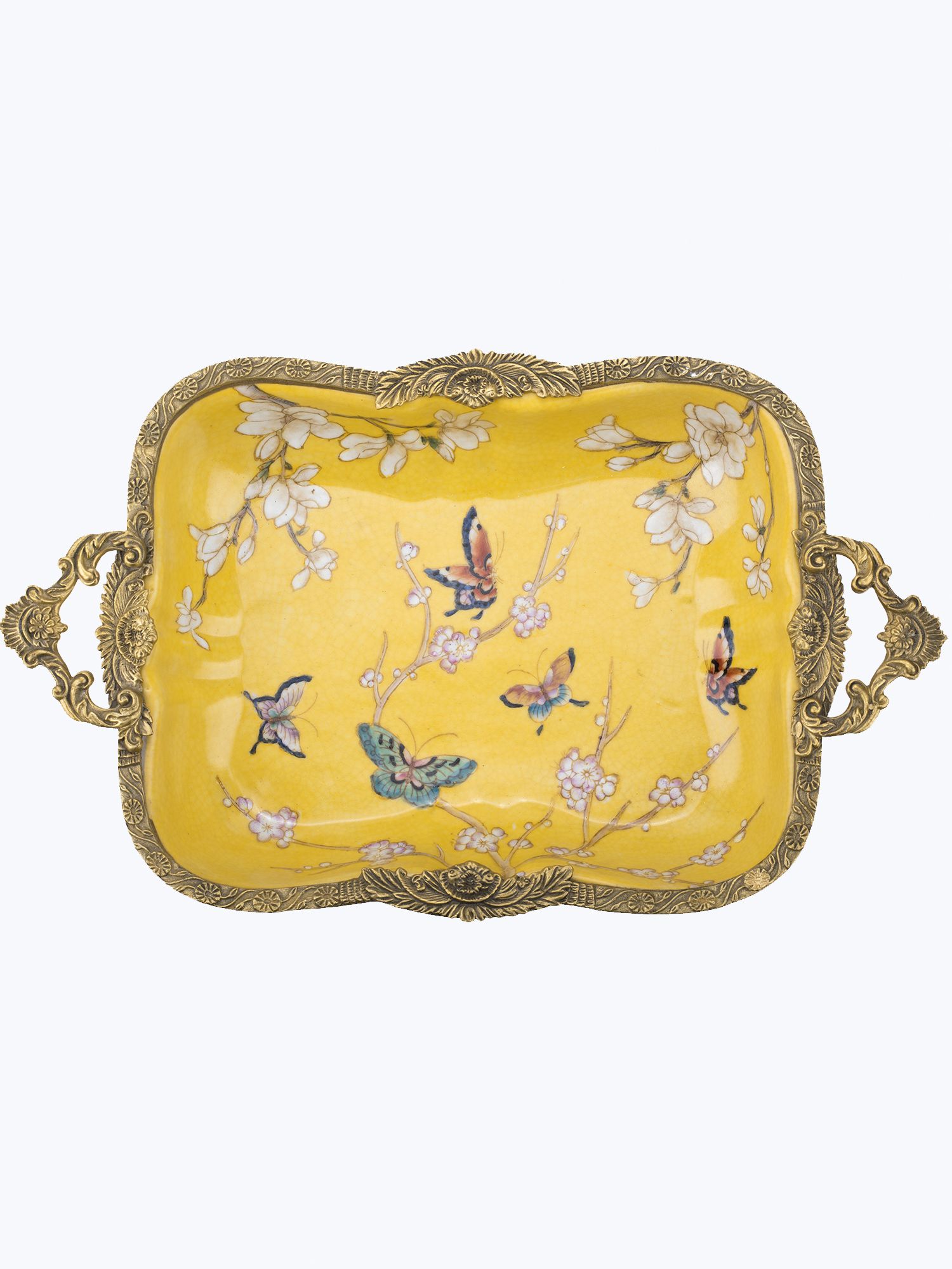 Блюдо на ножках с ручками Glasar C843HC/HY2081