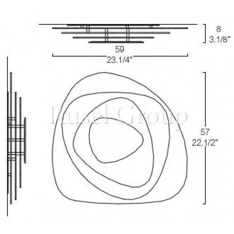 Настенно-потолочный светильник Leucos AIR P-PL60  (Aureliano Toso)