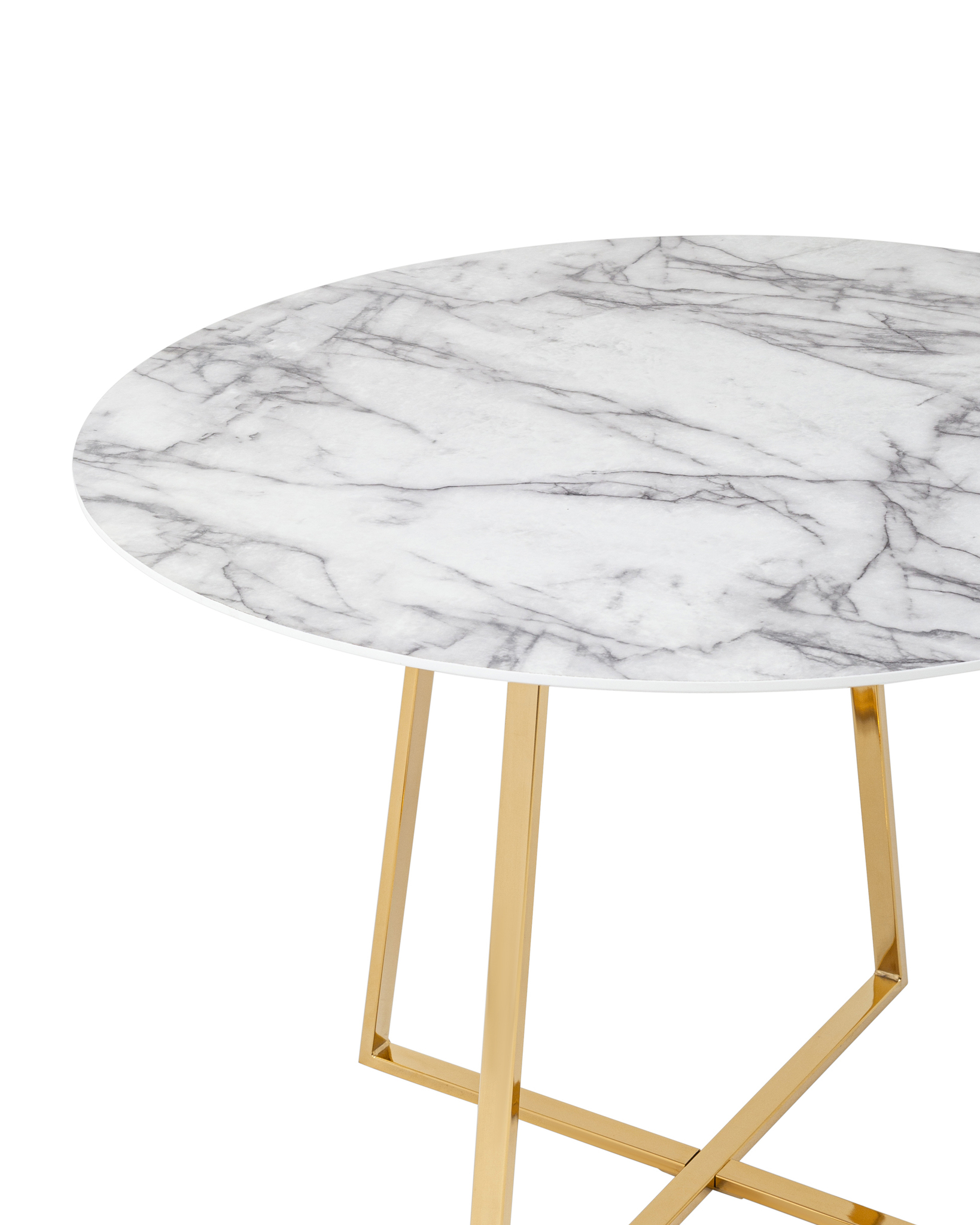 Стол обеденный Дакота 100*100 белый мрамор ножки золото Stool Group