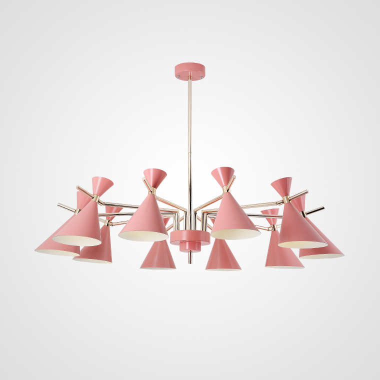Люстра на штанге FRANKA D120 10 lamps Pink by ImperiumLoft