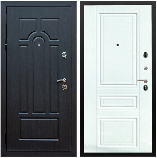 Дверь входная Graf Эврика МДФ 10 мм ФЛ-58 Венге / МДФ 16 мм ФЛ-243 Ясень белый