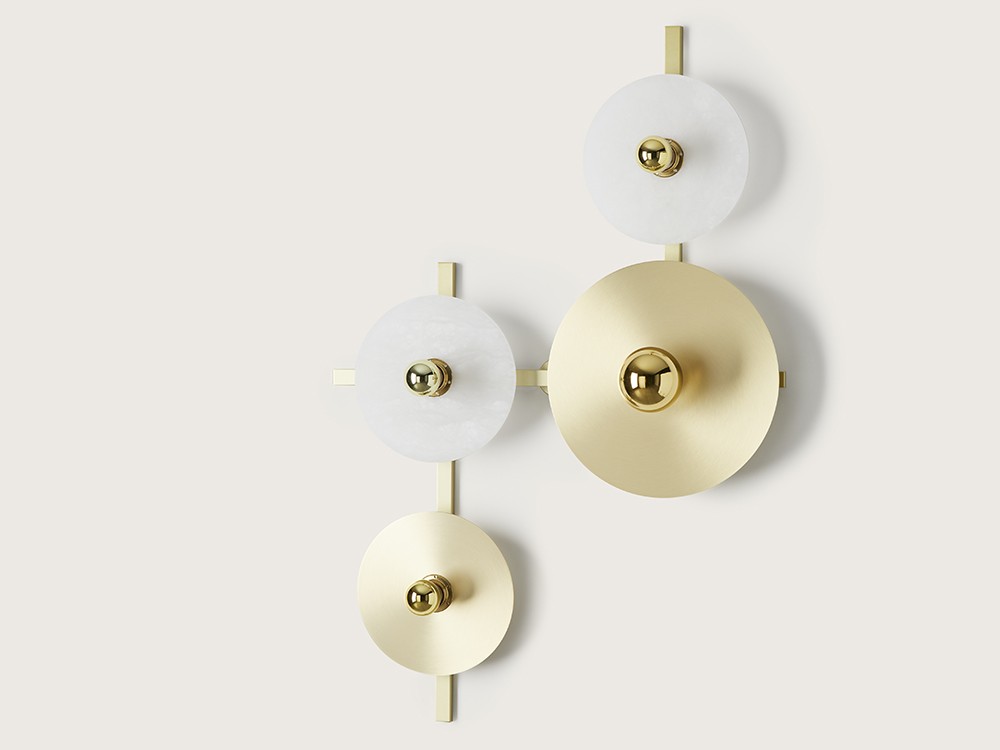 Бра Abby 4L золотое + диски 1096/25 x 2, 1038/25, 1038/35 Aromas del Campo