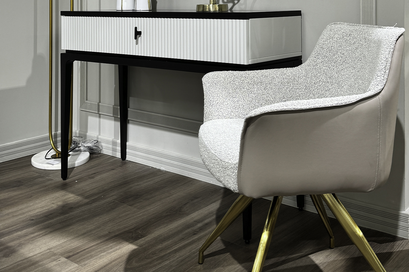 Стул обеденный вращающийся букле/экокожа Garda Decor 30C-12870