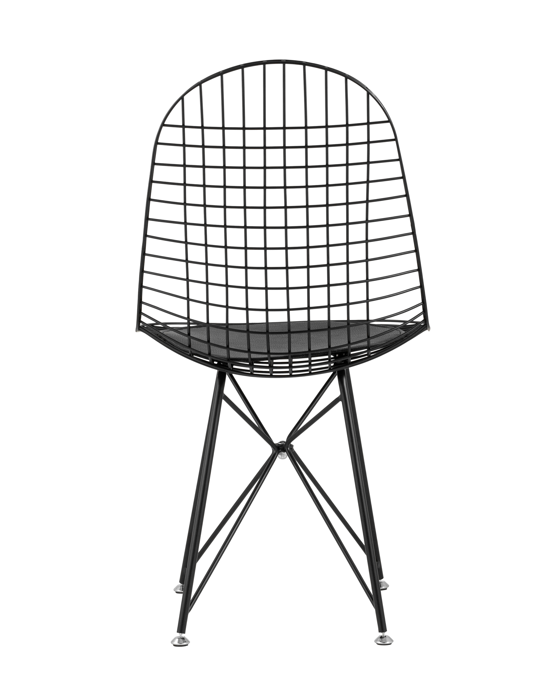 Стул обеденный Eiffel черный с черной подушкой 2 шт Stool Group