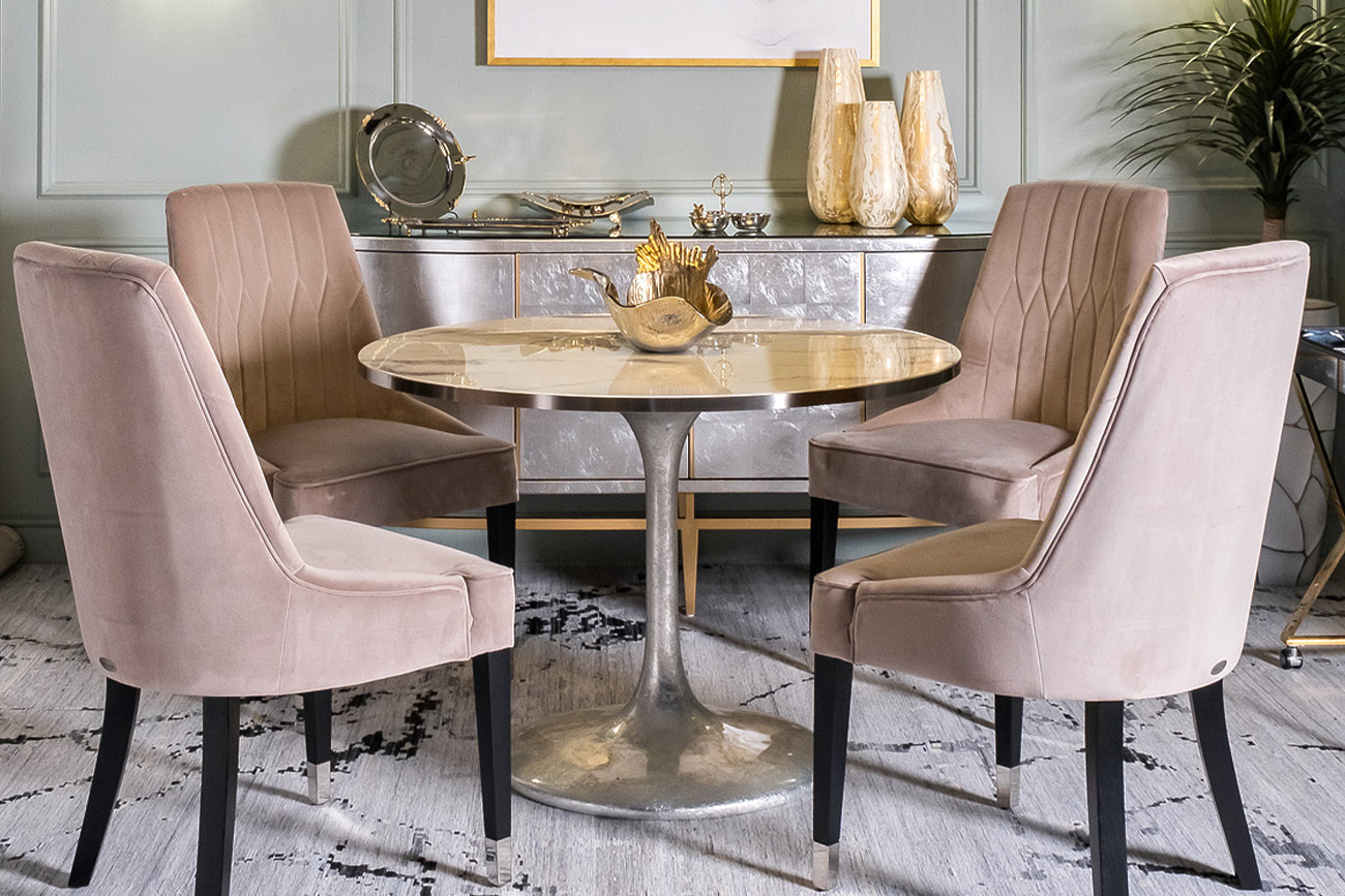 Стол обеденный Misty White белый искусственный мрамор Garda Decor 33FS-21009STOL/OB