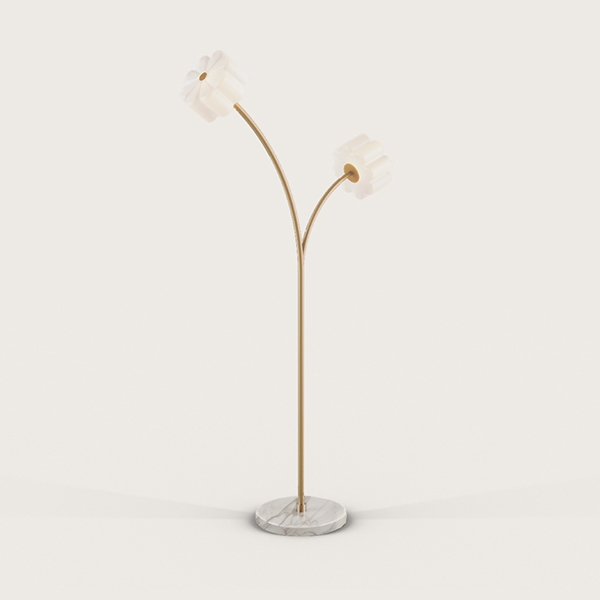 Торшер Flow золотой металл/белый мрамор Aromas del Campo