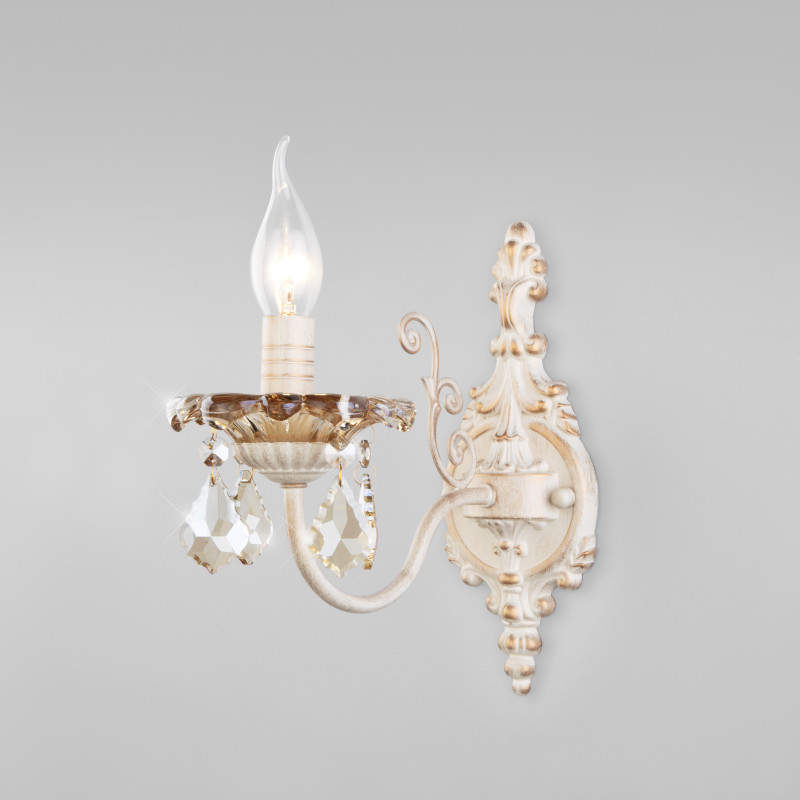 Бра Eurosvet 10118/1 белый с золотом/тонированный хрусталь Stro