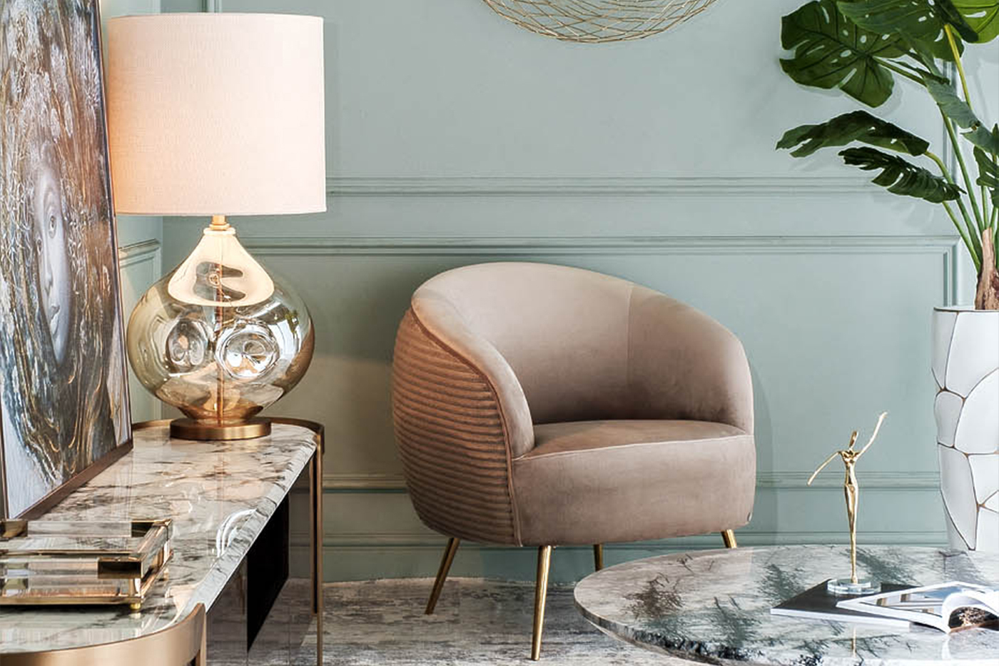 Лампа настольная с кремовым абажуром Garda Decor 22-89024