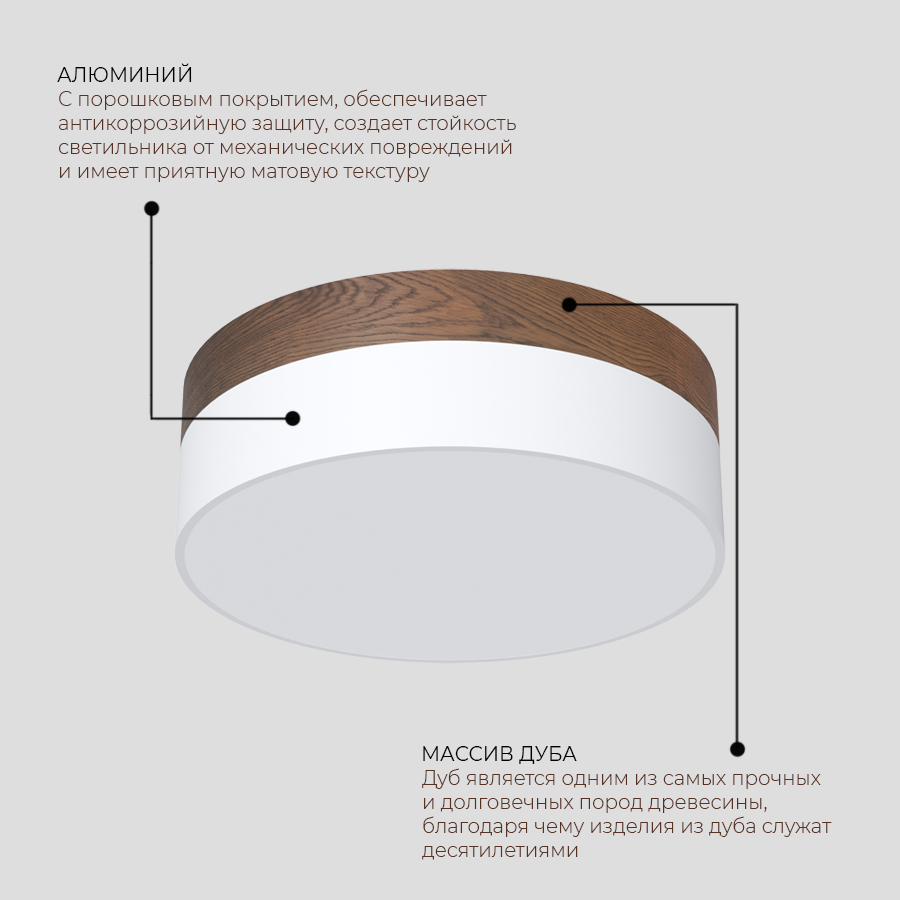 Накладной светодиодный светильник Ledron DLC73029/30W Wooden 3000K