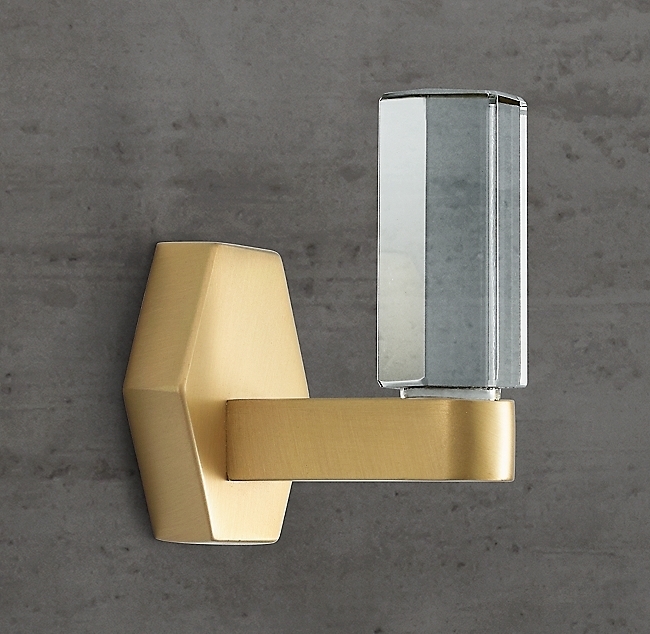 Крючок Restoration Hardware Lambeth Crystal Hex. Lac.Burnished Brass