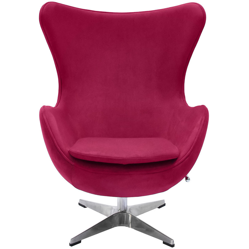 Кресло EGG CHAIR винный, искусственная замша Bradex Home FR 0643