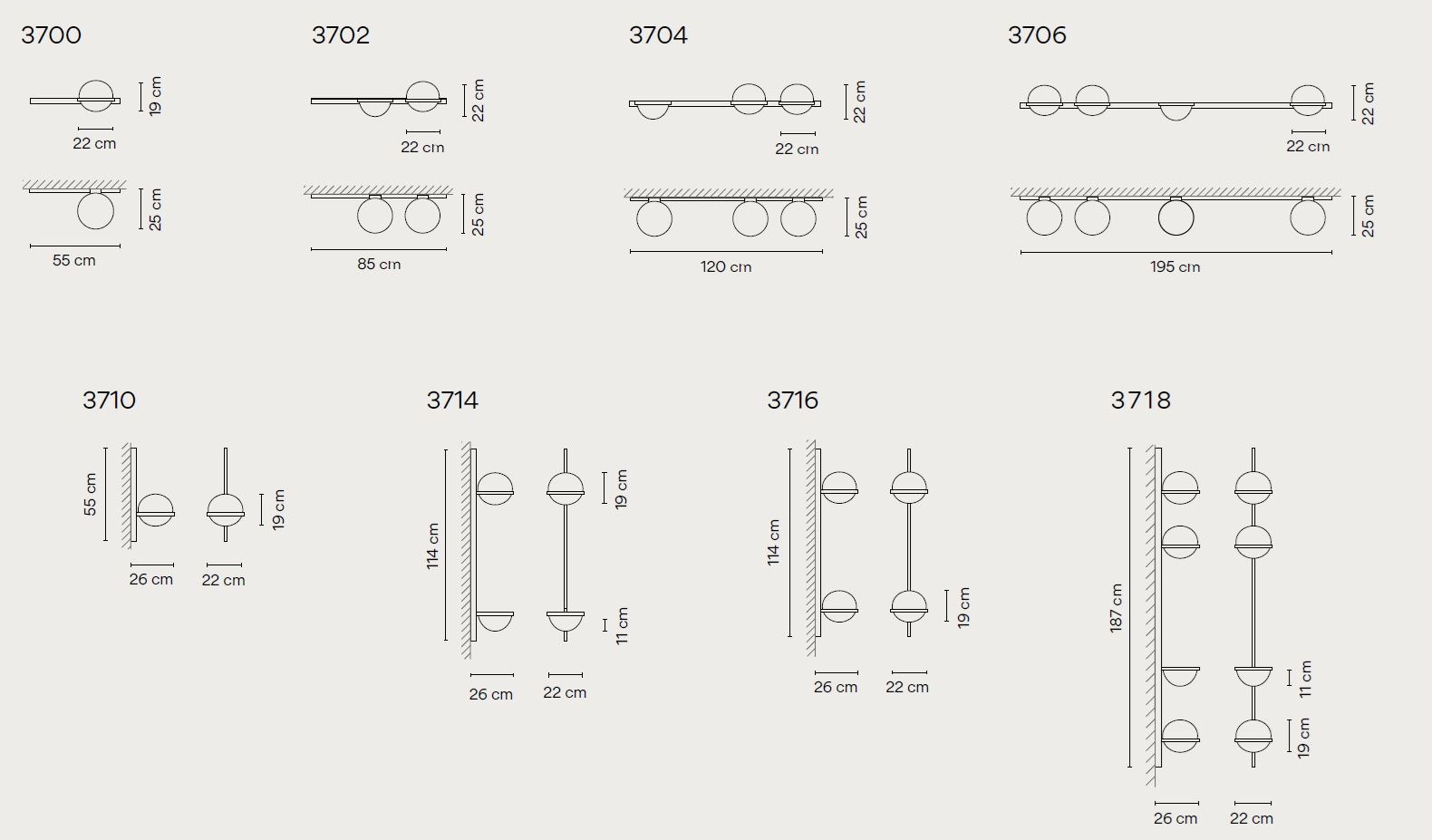 Бра Palma Wall Lamp 1 Шар By Imperiumloft