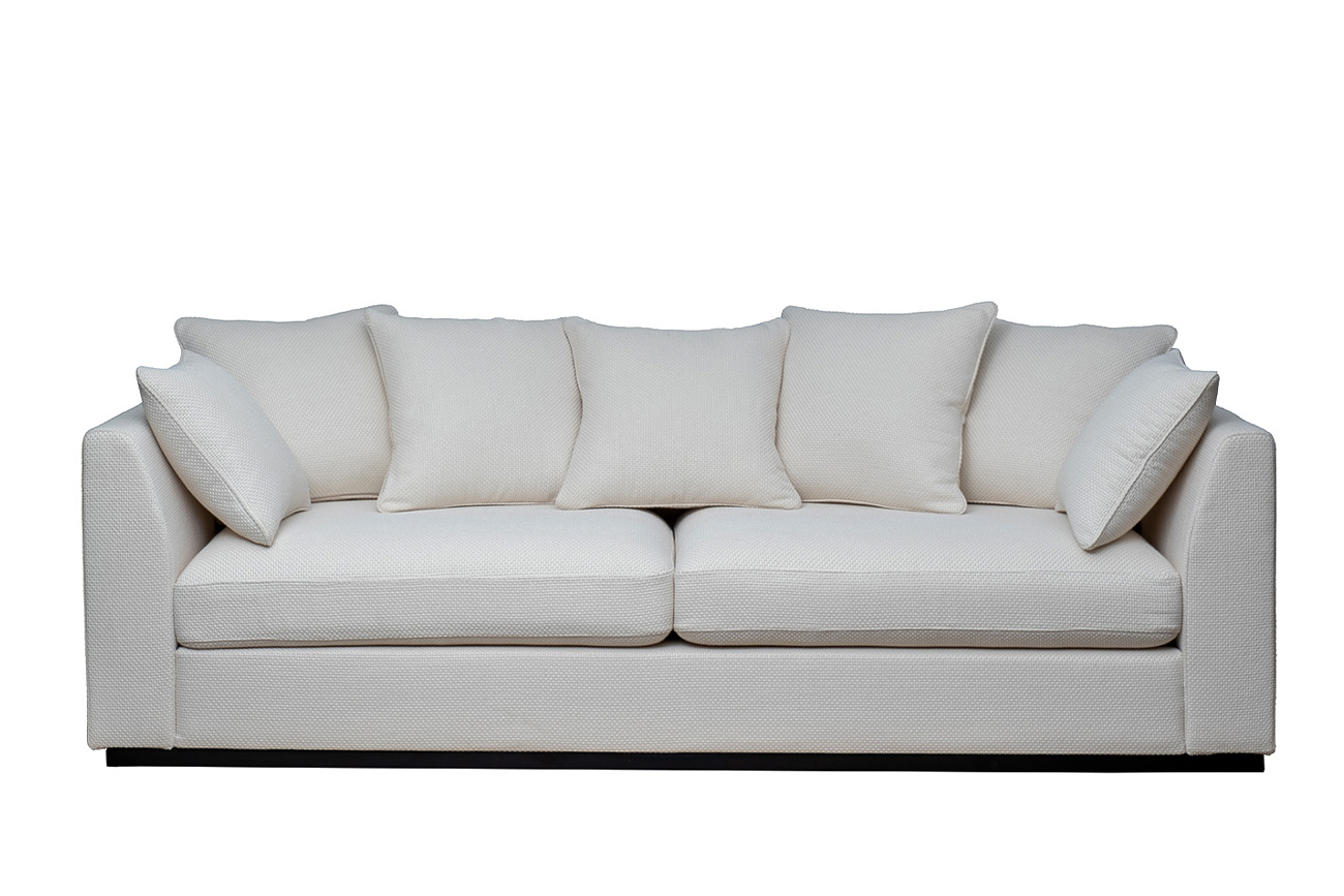 Диван треестный рогожка кремовый Garda Decor ROBERTO-250-BOTEGA SVBEG