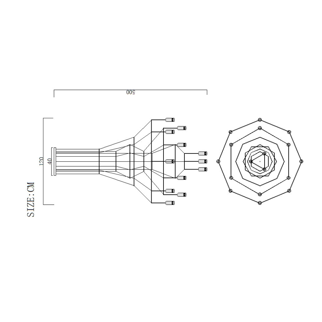 Люстра Via Wireflow Chandelier polyhedral 0315 Suspension lamp by ImperiumLoft
