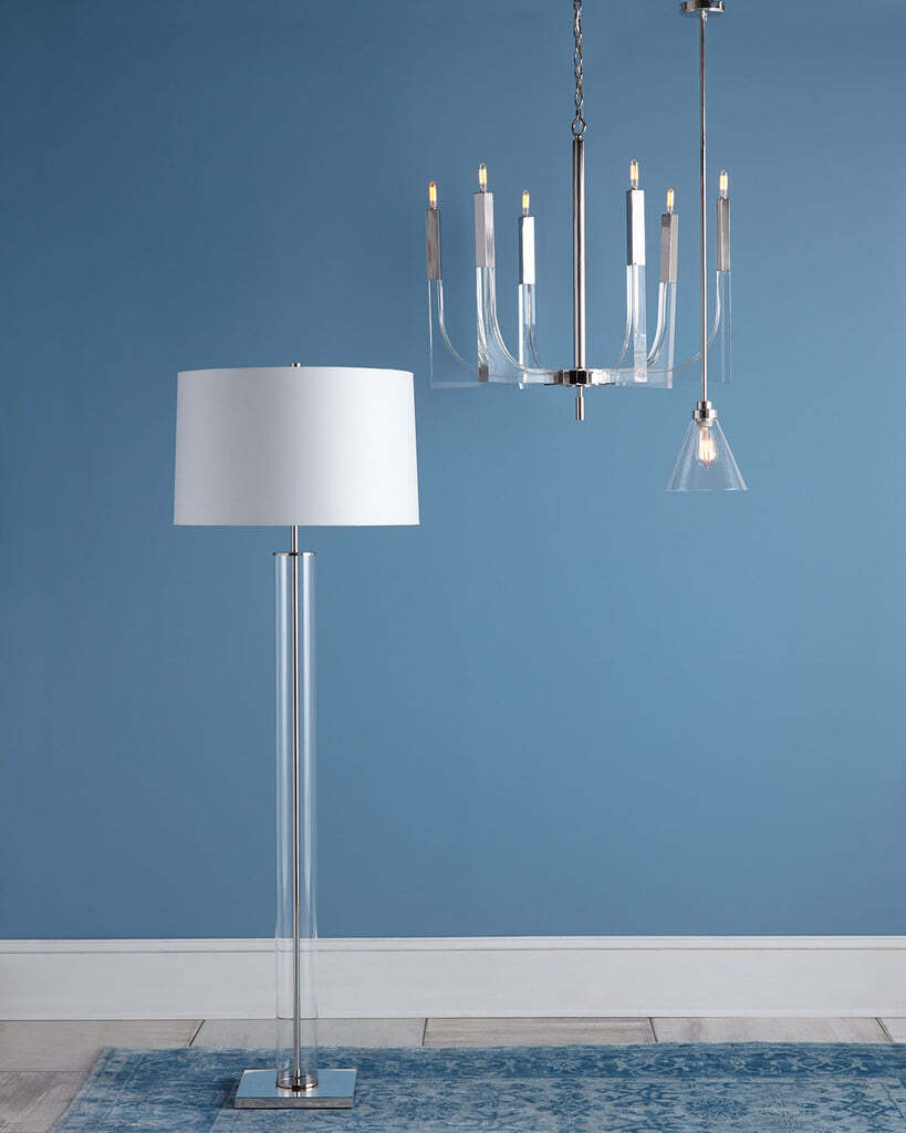 Серебряная напольная лампа Томас Louvre Home P2137FB