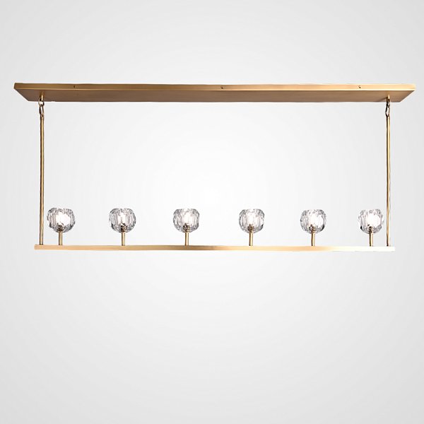 Люстра RH Boule De Cristal Linear Chandelier 6 Bronze by ImperiumLoft