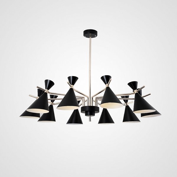 Люстра на штанге FRANKA D120 10 lamps Black by ImperiumLoft