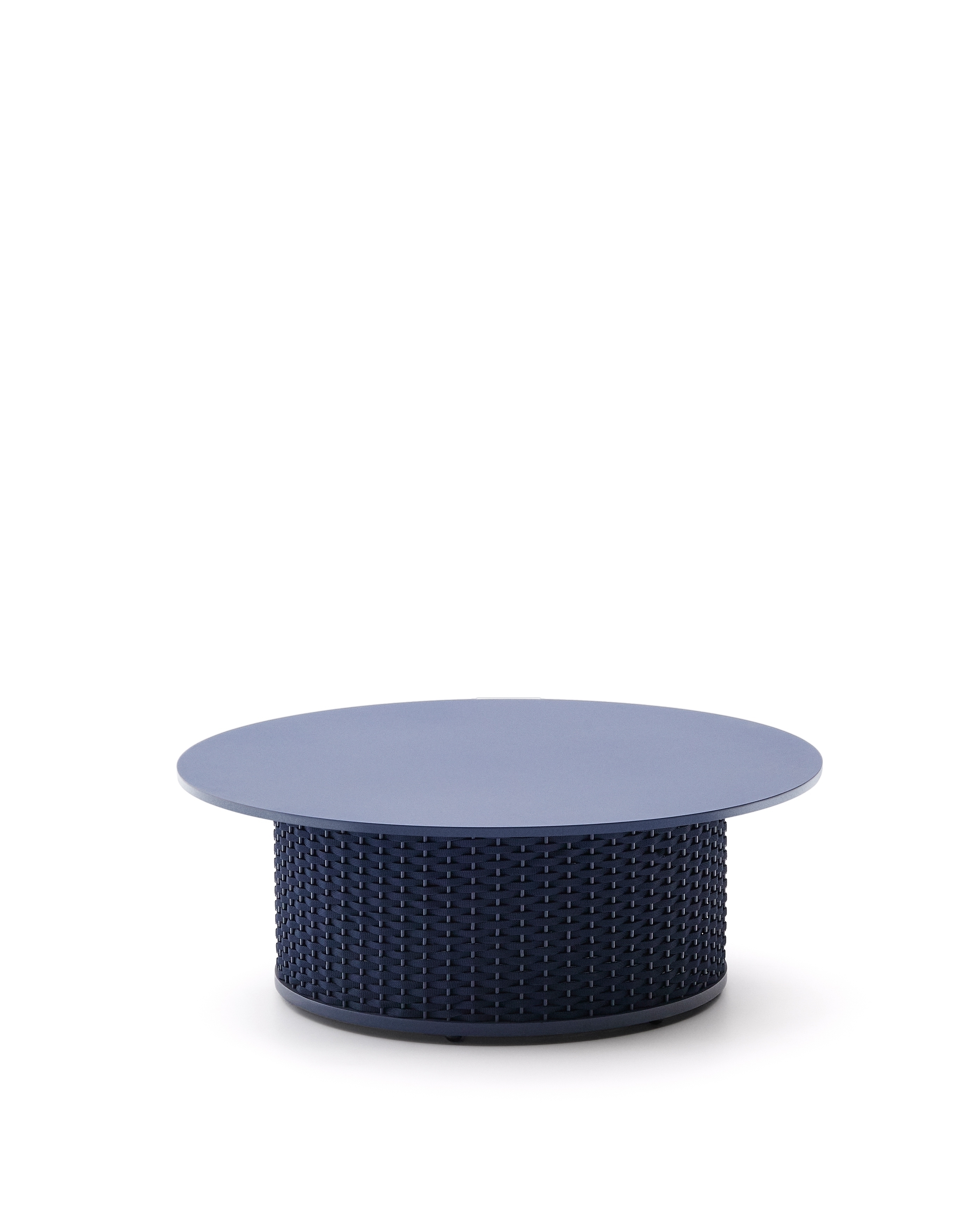 Уличный журнальный столик Sedalis из алюминия с синим шнуром Ø100 см La Forma 251575