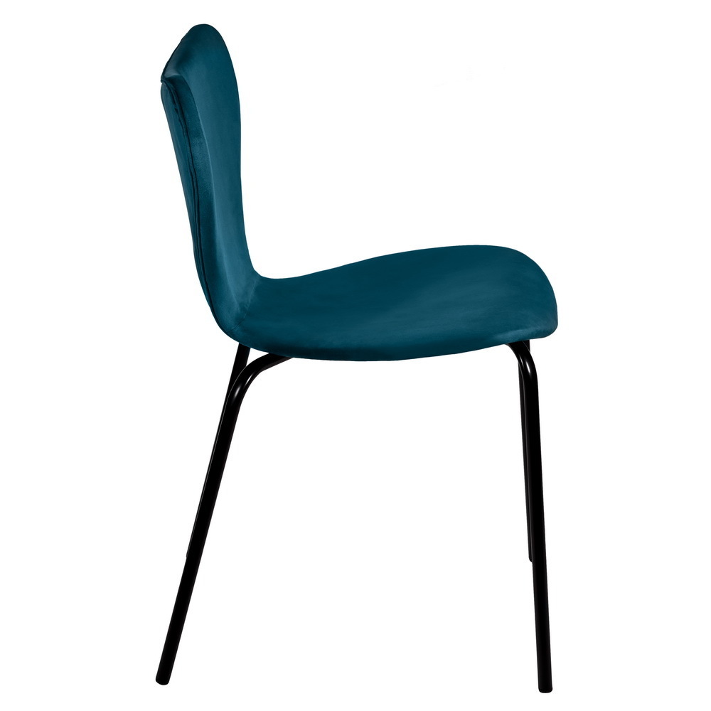 Стул Seven тёмно-бирюзовый велюр с чёрными ножками Bradex Home RF 0255