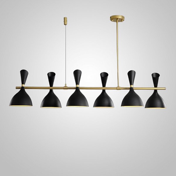 Подвесной реечный светильник TRUMPET LINE L130 Black by ImperiumLoft