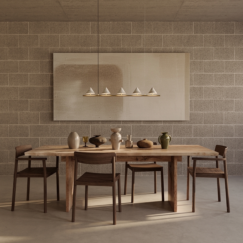 Подвесной светильник Anza 5L золотой металл/белый мрамор Aromas del Campo