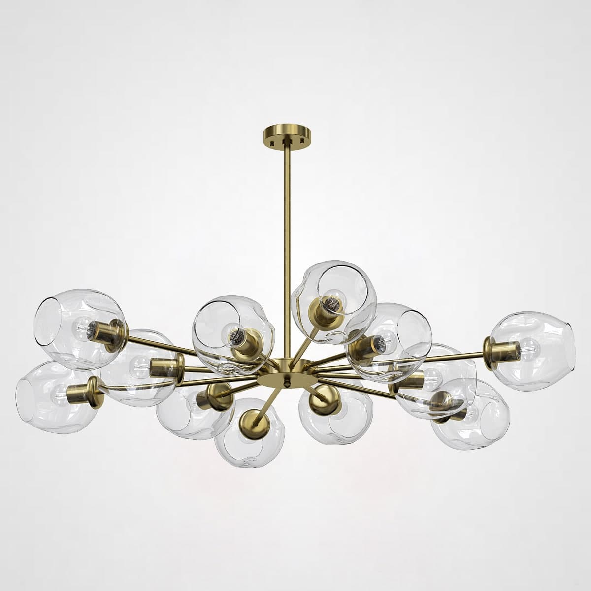 Люстра на штанге MARINE D104 12 lamps Gold/Transparent by ImperiumLoft