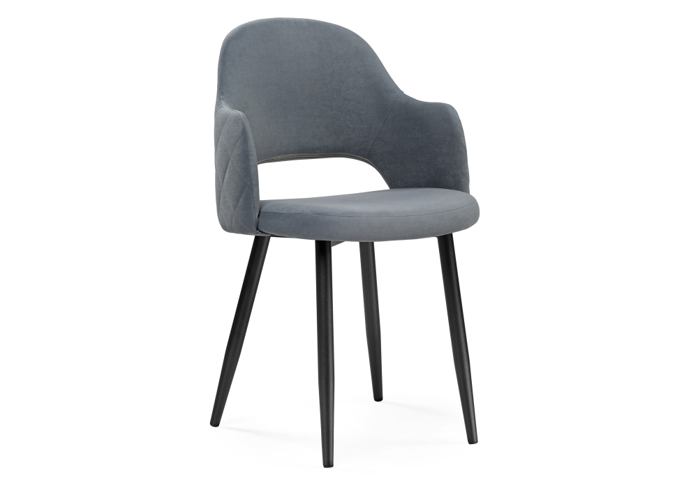 Стул Woodville Гутрид ромбы сзади без складок черный / серый 507226