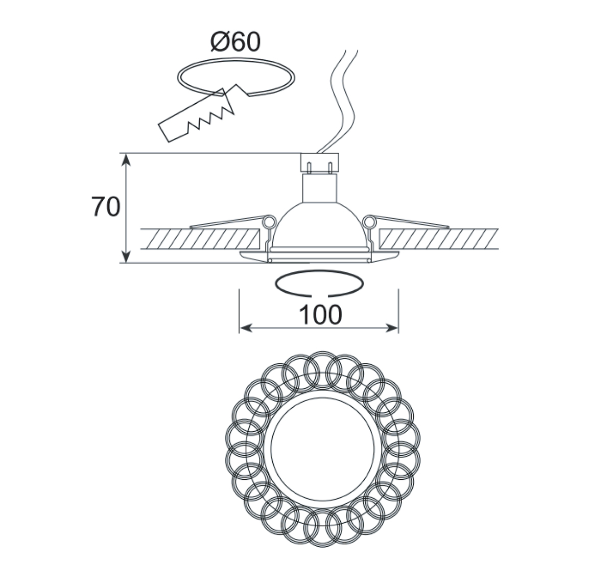 Встраиваемый светильник Donolux N1555-Old Silver