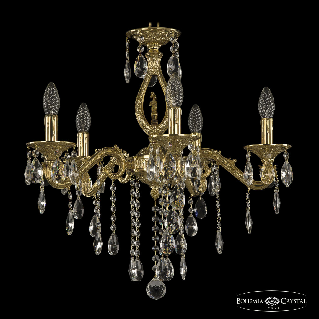 Люстра бронзовая с хрусталём 71402/5/175 B G FH1S