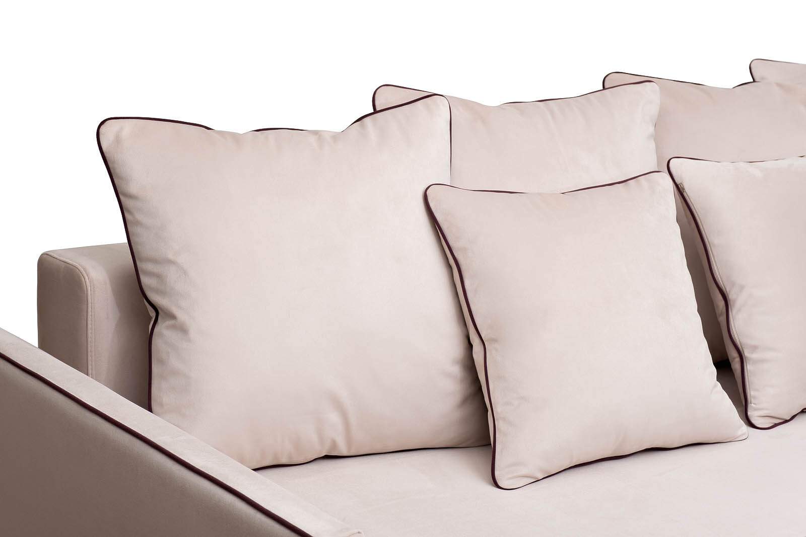 Диван Mores трехместный раскладной бежевый с кантом Garda Decor MORES(K)-1K-БЕЖ-Colton 002-BEG+Vel35