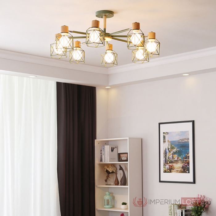 Потолочная люстра CORF B3 Black 8 lamps by ImperiumLoft