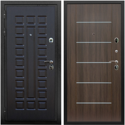 Дверь входная Graf Триумф МДФ 16 мм ФЛ-183 Венге / МДФ 6 мм В-03 молдинг Эковенге