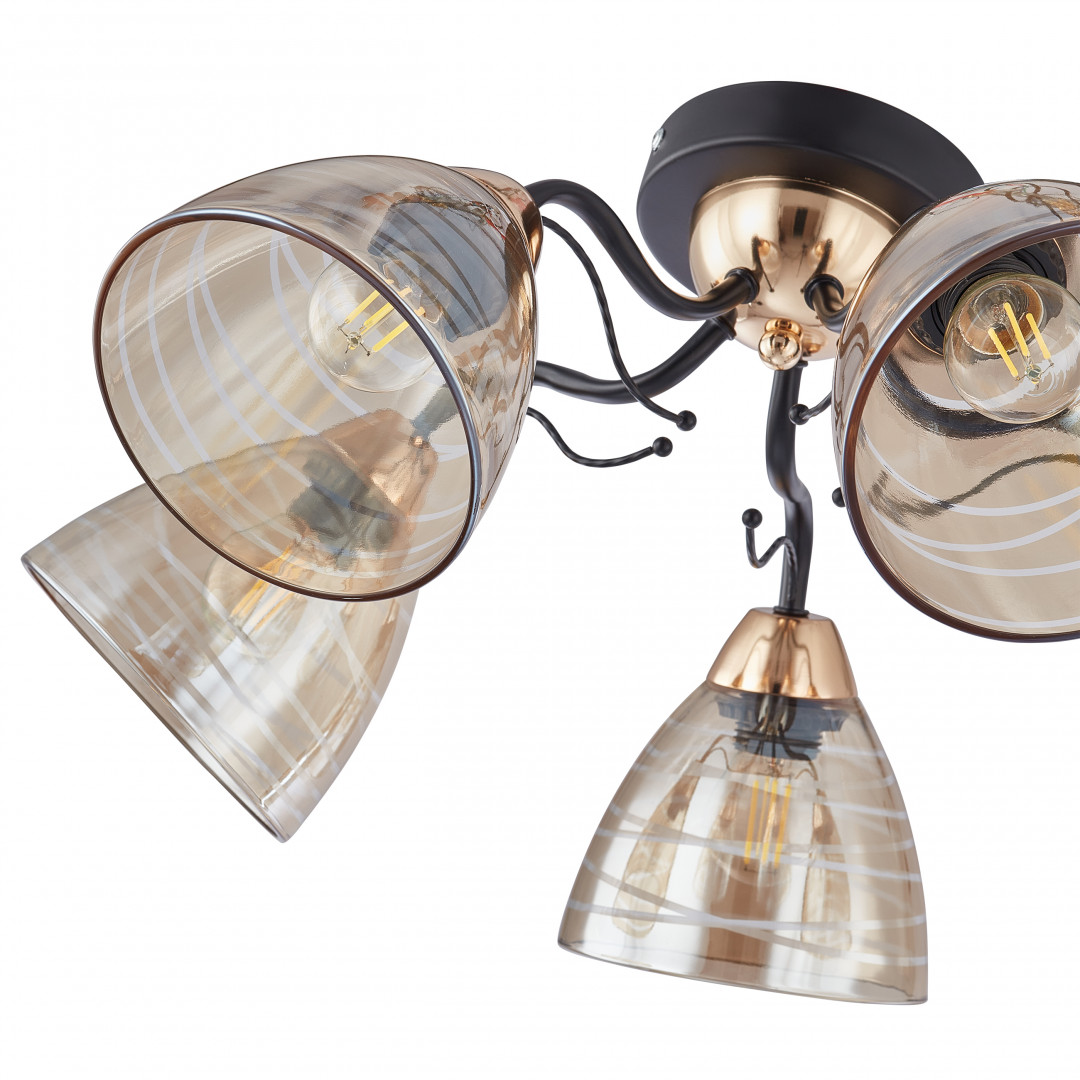 Люстра потолочная с плафонами 331234/5 BK+FGD Arte Milano