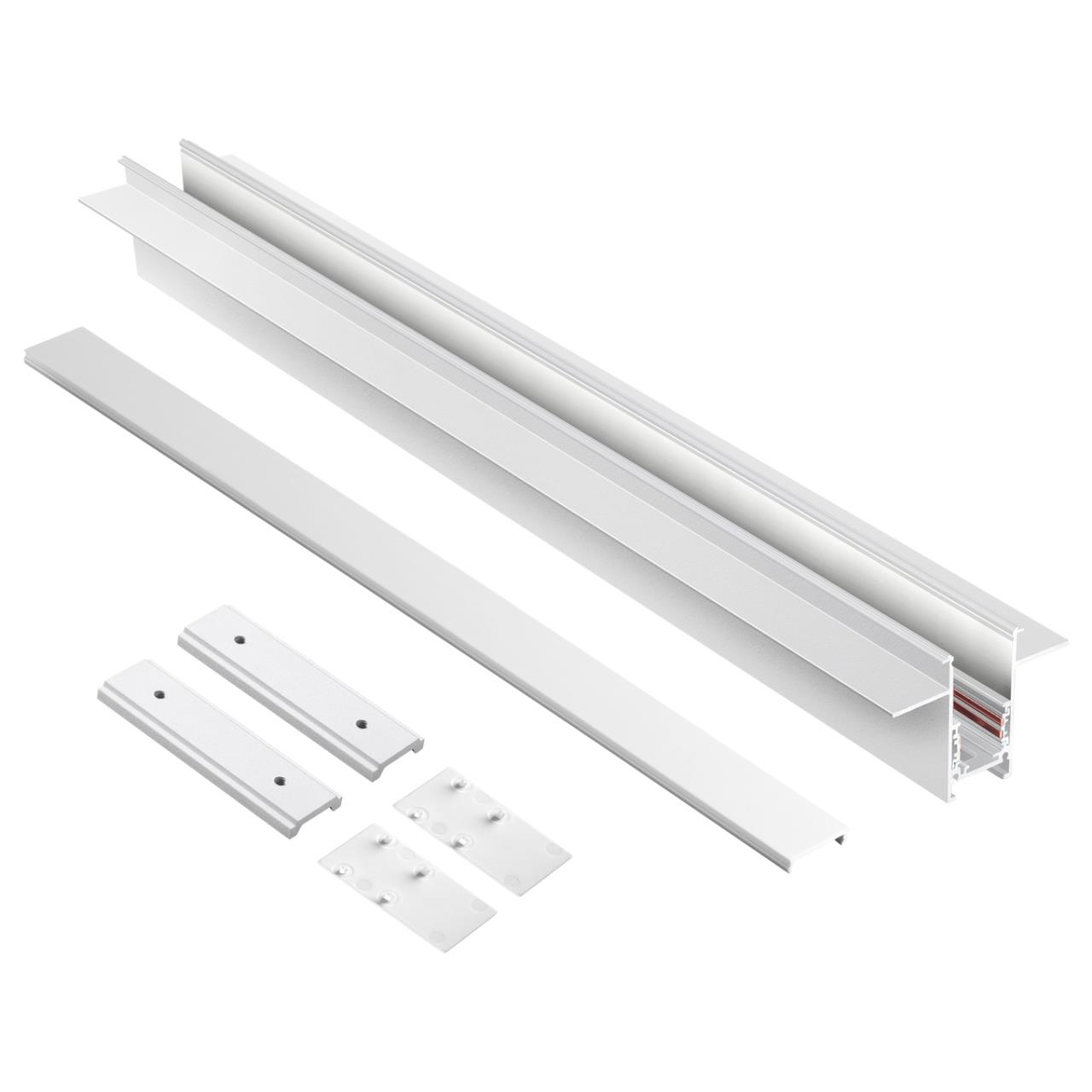 Шинопровод для встраиваемого монтажа в ГКЛ 2м (заглушки 2шт, прямые соединители 2шт, крышка из пласт Novotech 135229