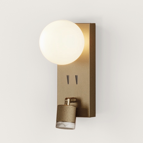 Бра Tea A1337/2 золотой металл/коричневый мрамор Aromas del Campo