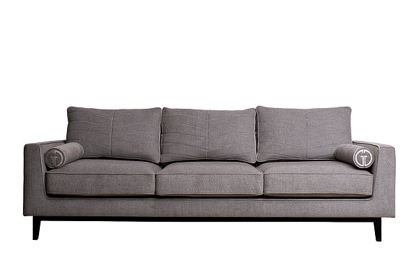 Диван треестный шенилл коричневый с кантом Garda Decor MADRID-Memory-Natur Kor+Colt032