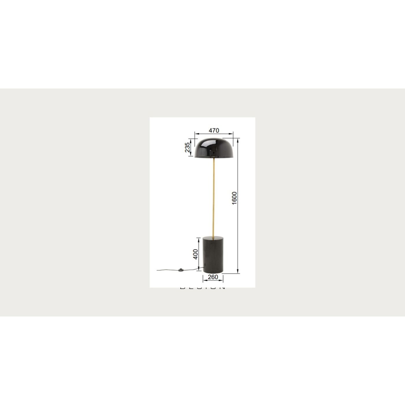 Светильник напольный Loungy Black 160cm KARE 57568