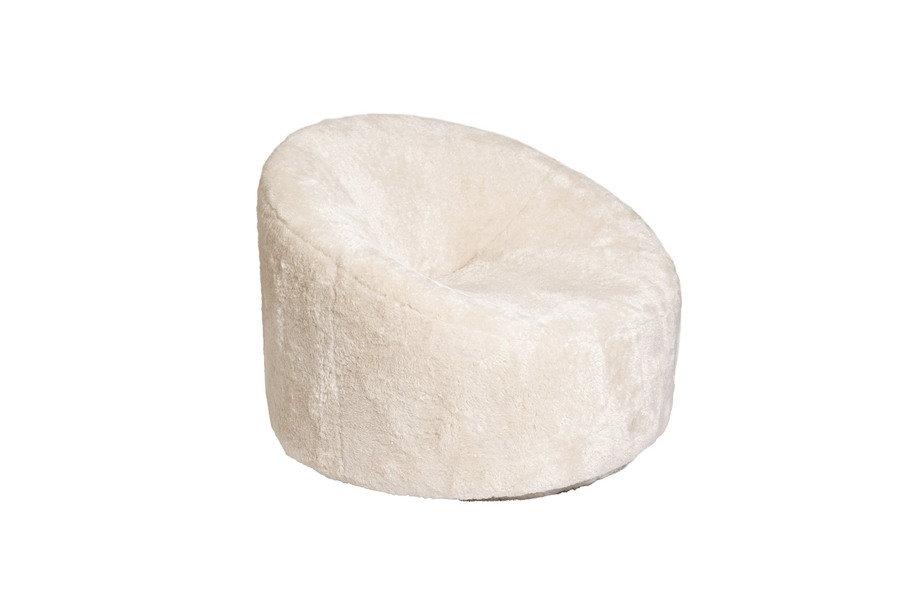 Кресло вращающееся Luna кремовое искусственный мех Garda Decor ZW-20086 CR