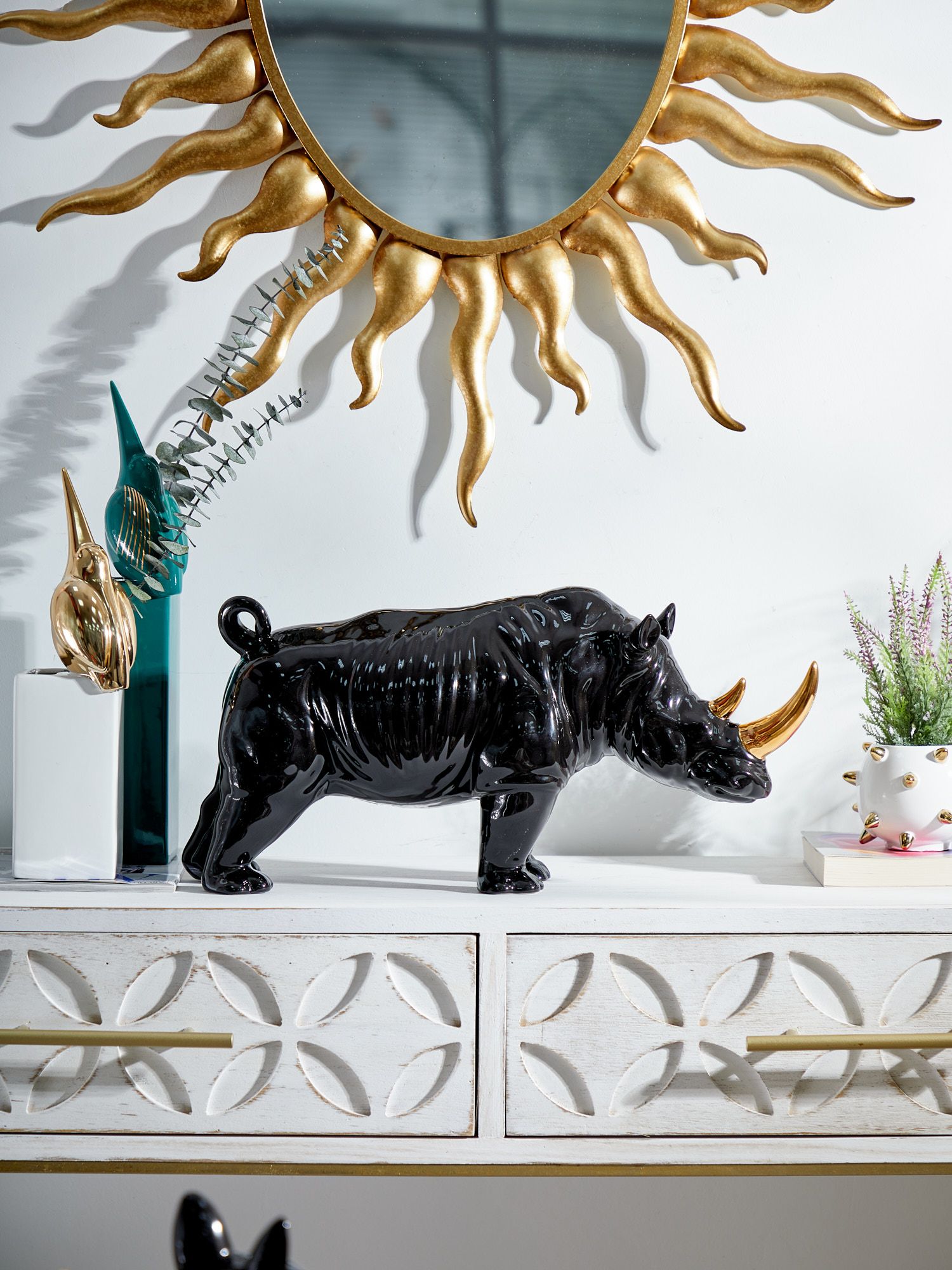 Декор настольный Носорог Glasar 68-013