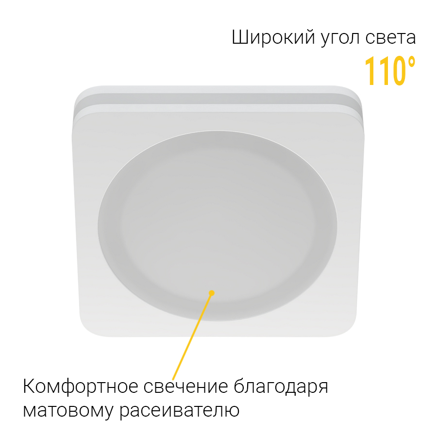 Встраиваемый светодиодный светильник Ledron LIP0906-10W-F 3000K White