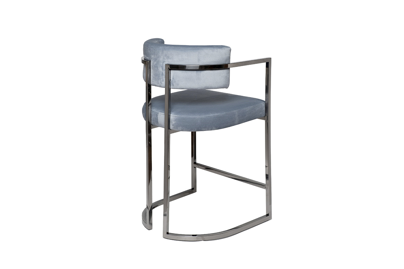 Стул барный велюровый голубой/темный хром Garda Decor 76AR-603-LB