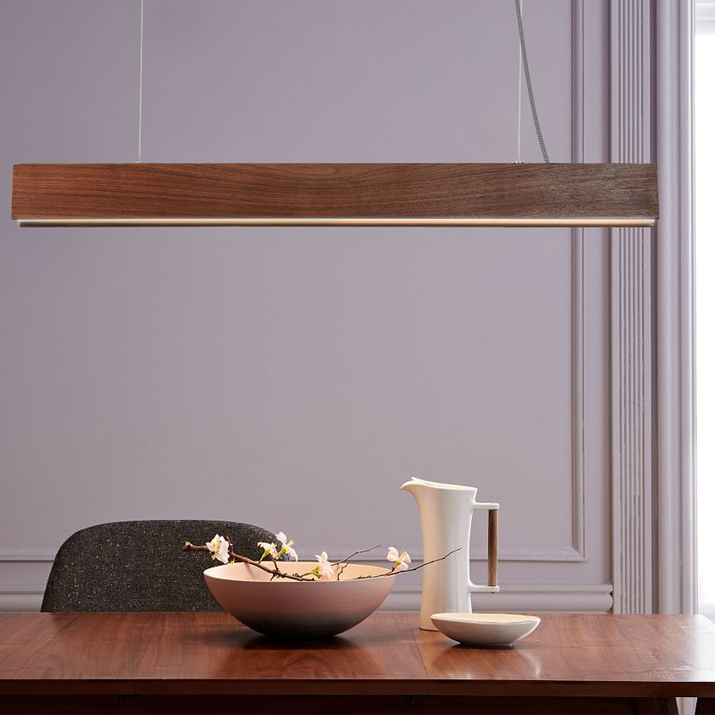 Подвесной реечный светильник RISTON Dark brown by ImperiumLoft