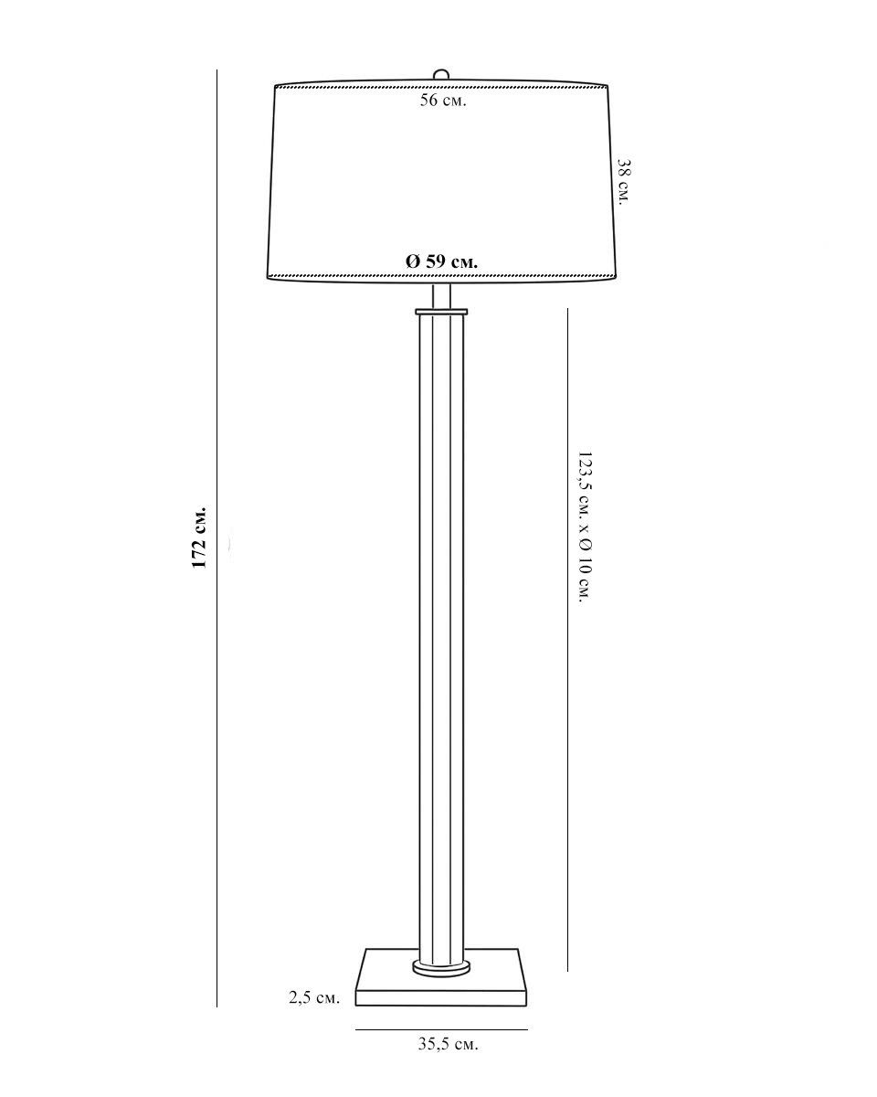 Чёрная напольная лампа Томас Louvre Home P2137TC