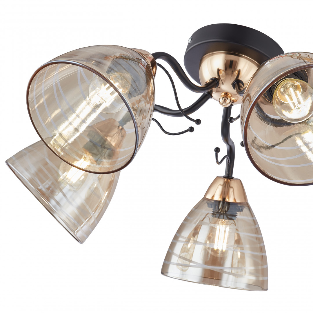 Люстра потолочная с плафонами 331234/5 BK+FGD Arte Milano