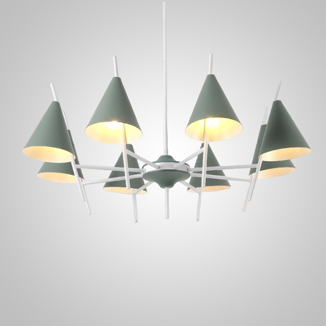 Люстра на штанге CRATER C L8 Green by ImperiumLoft