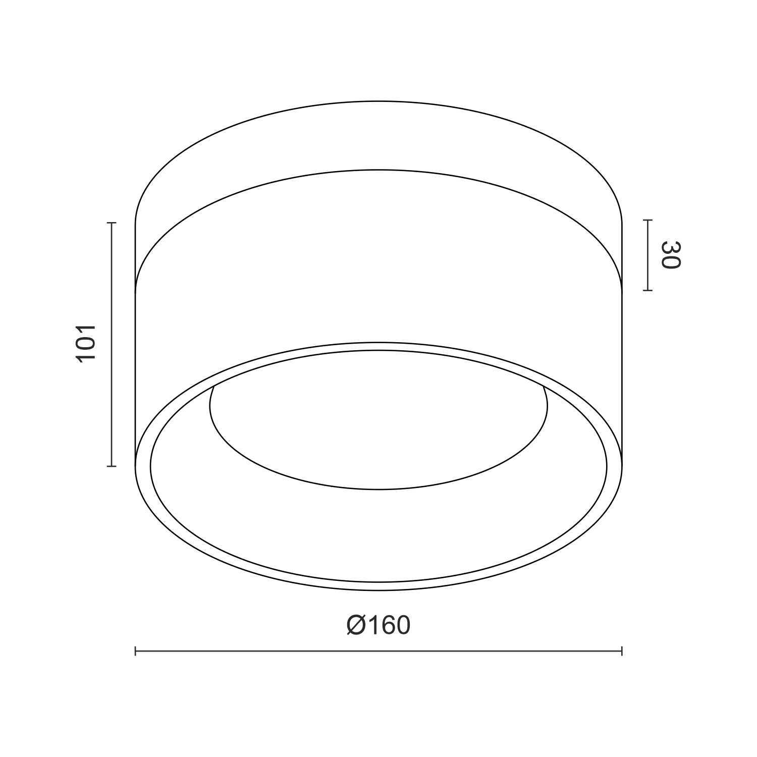 Накладной светодиодный светильник Ledron SUITABLE MIDDLE Wooden Black