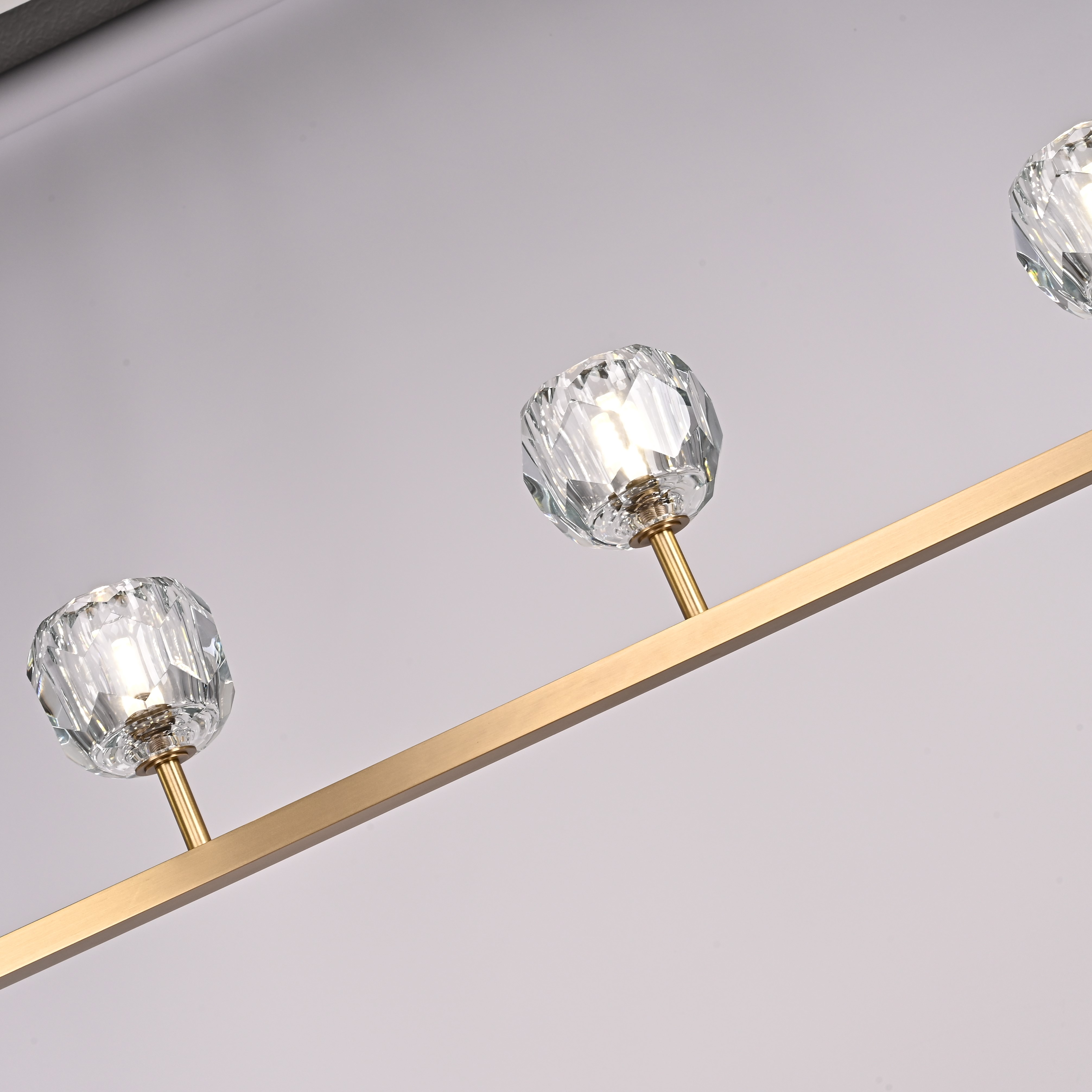 Люстра RH Boule De Cristal Linear Chandelier 5 Bronze by ImperiumLoft