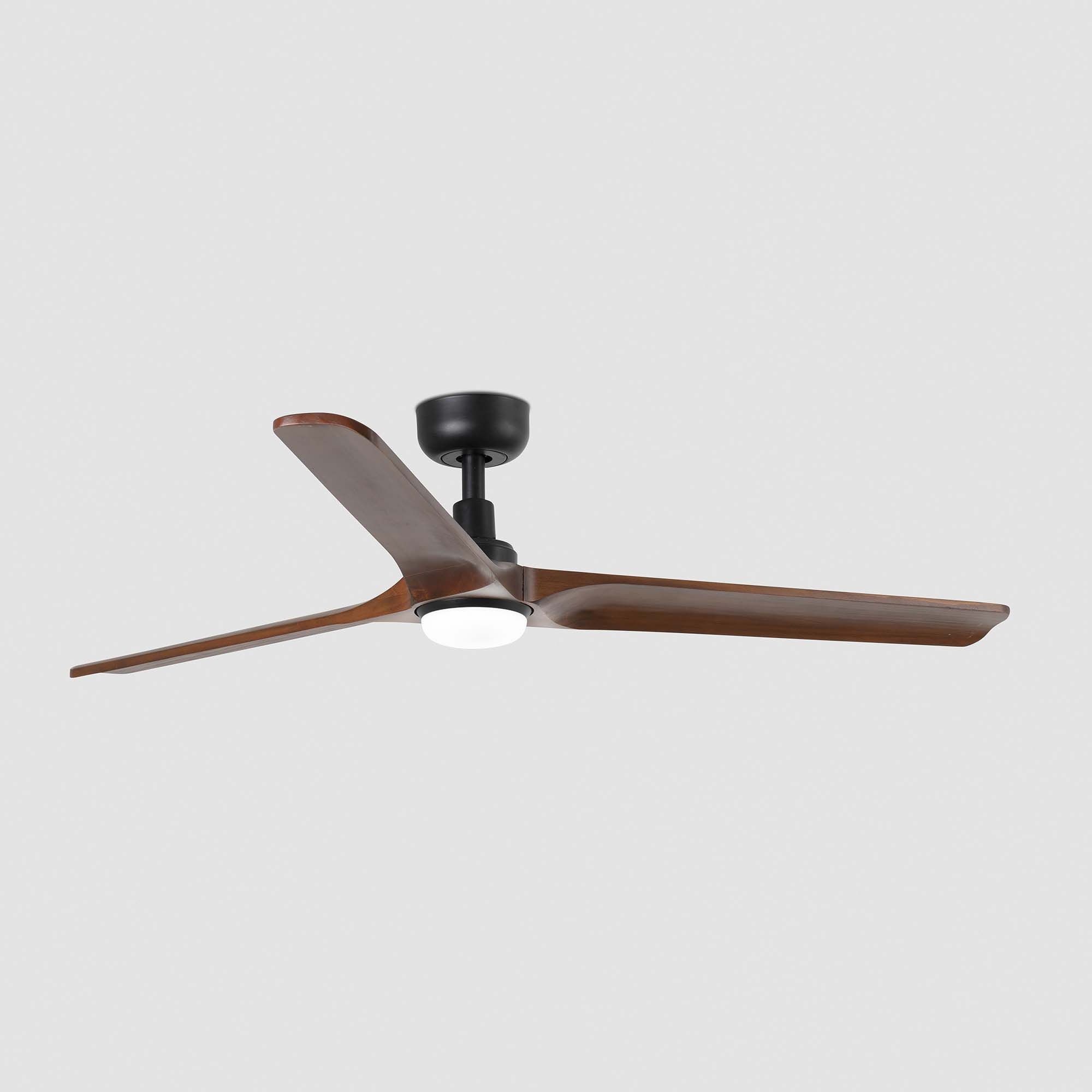 Вентилятор HEYWOOD L Ш1320mm черный / темное дерево 3P LED 10W CCT Faro